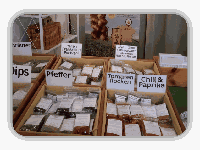 Gewürzmischungen; Gewürze; Kräuter; Laden; Gewürzladen; Freudenberg
